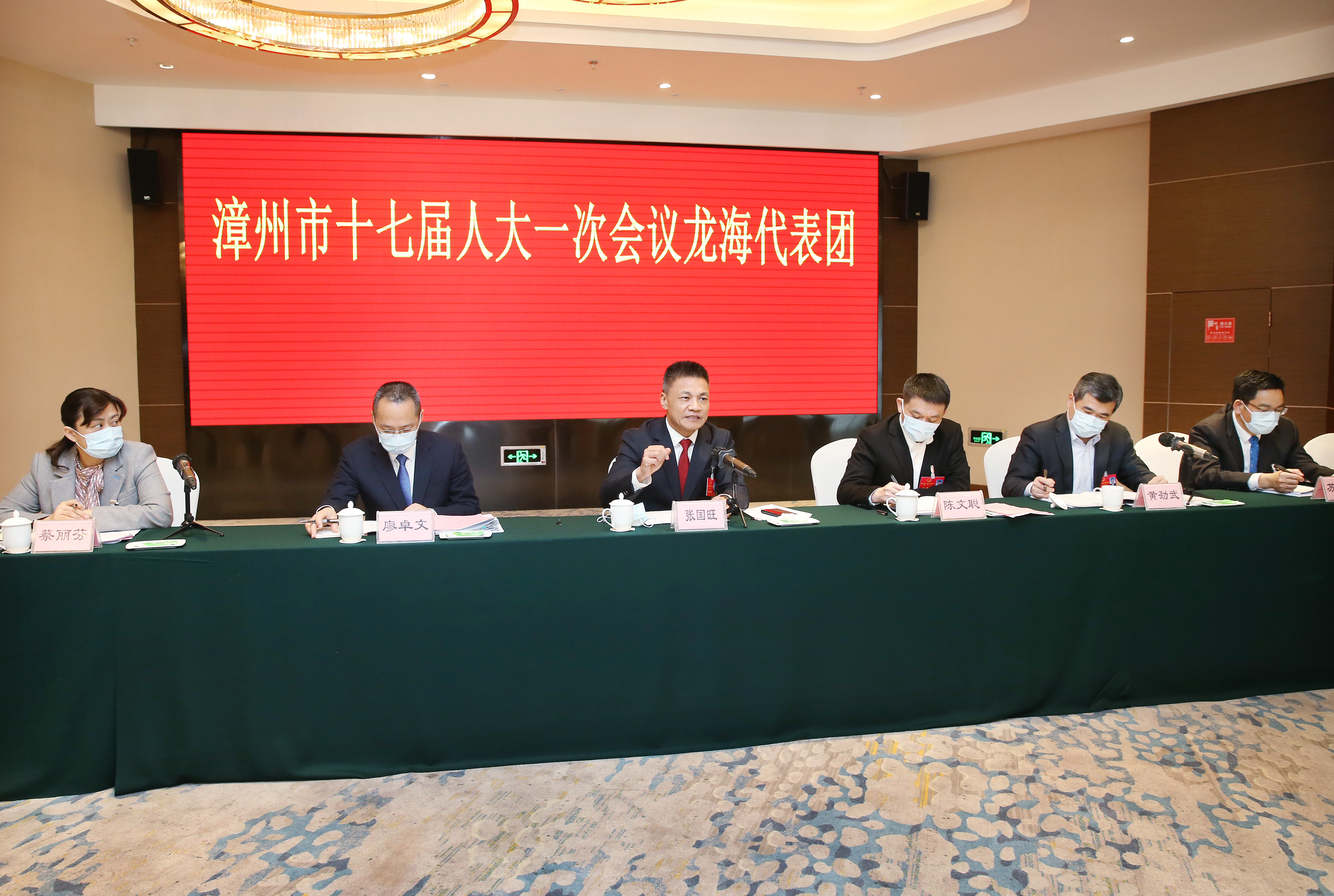 张国旺参加市十七届人大一次会议龙海、长泰代表团审议