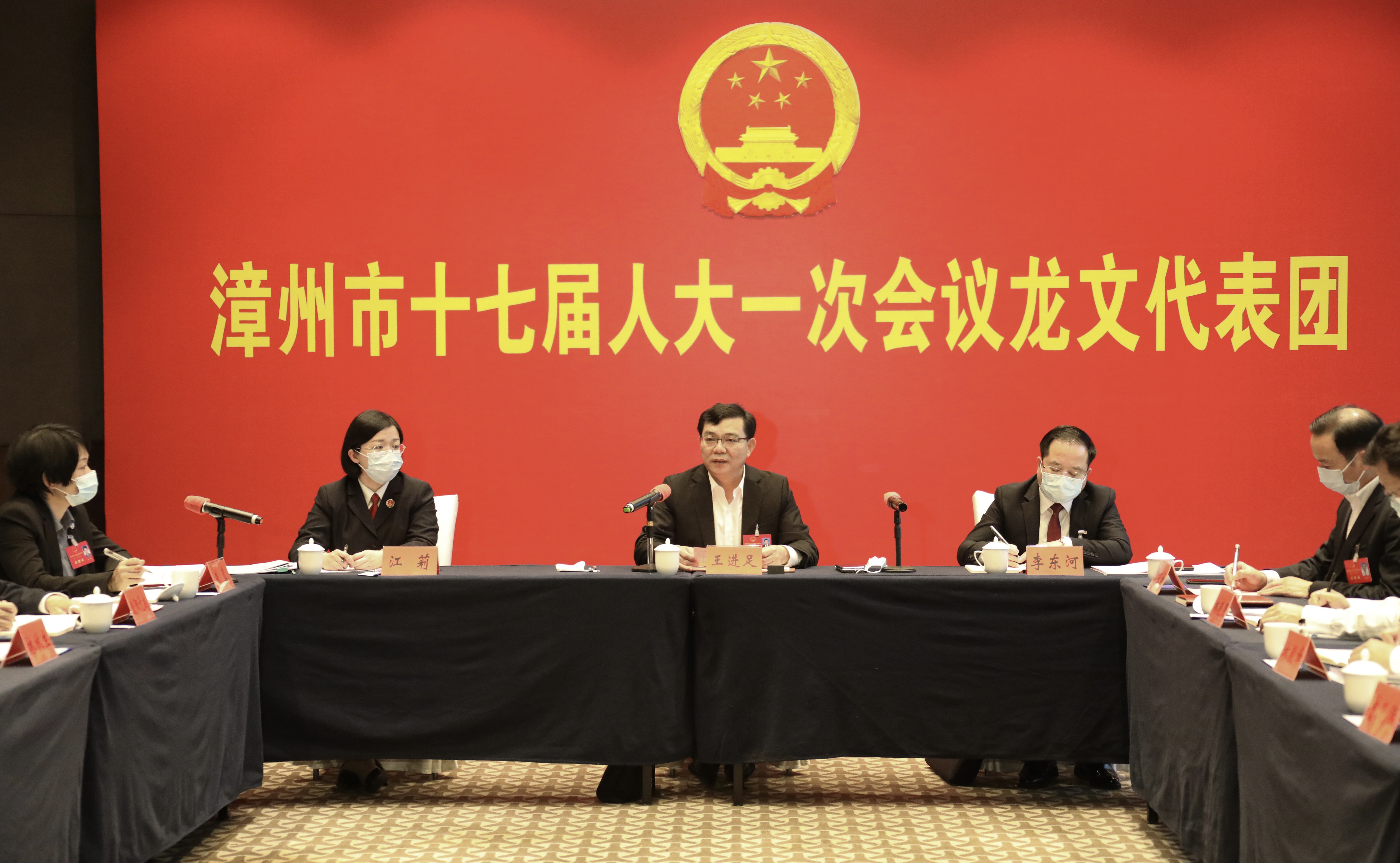 王进足参加漳浦、龙文代表团审议