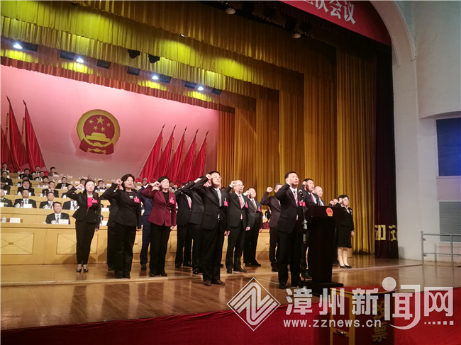 当选的市人大常委会和市人大专门委员会组成人员向宪法宣誓